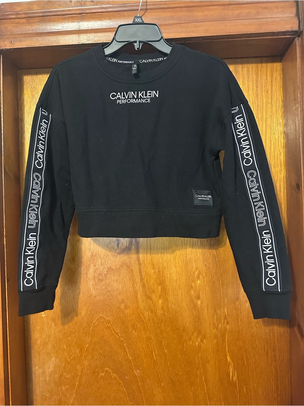 Calvin Klein Black Logo Cropped Sweatshirt